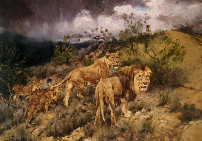 Gyorgy Vastagh A Family of Lions oil painting image